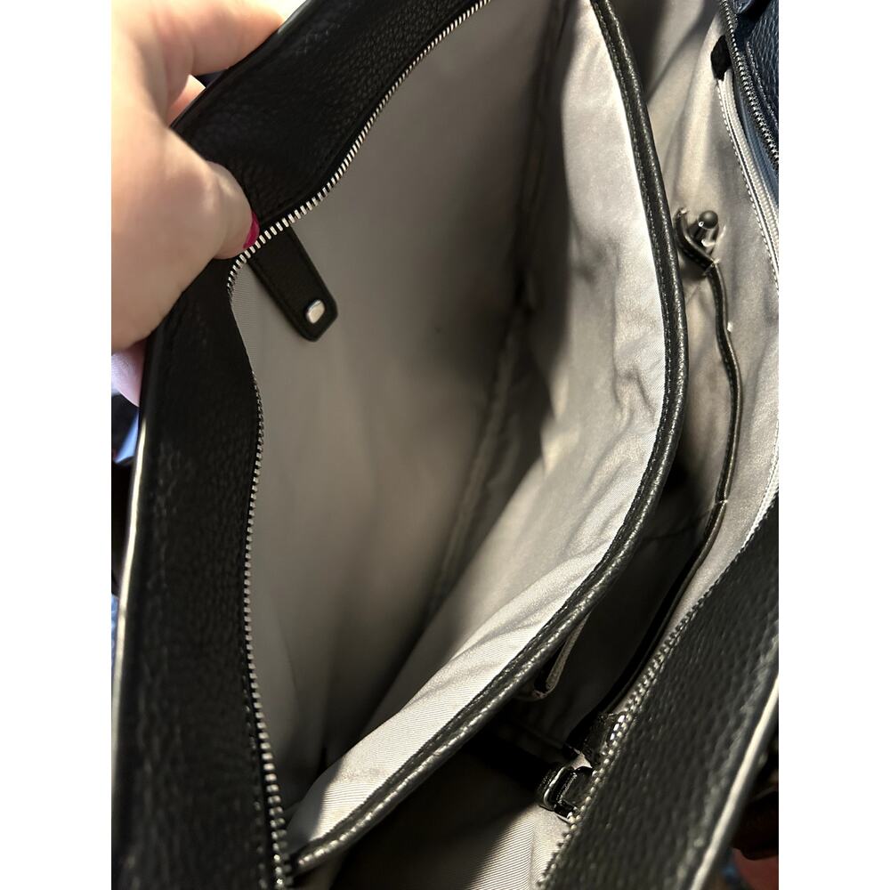 Tumi Stanton Nonie Leather Tote Black and Gray Spectator - Picture 3 of 9